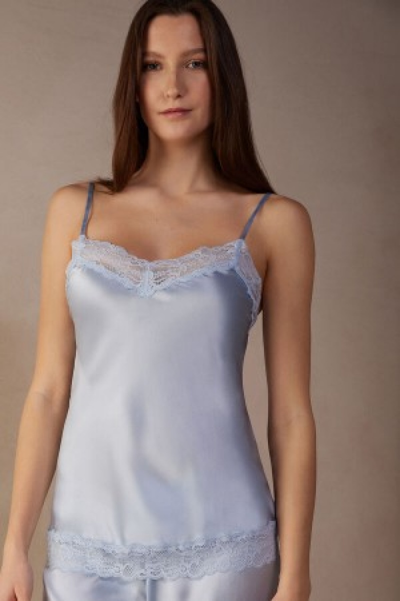 Intimissimi Blonder and Silk Top Blå | UDKND99791